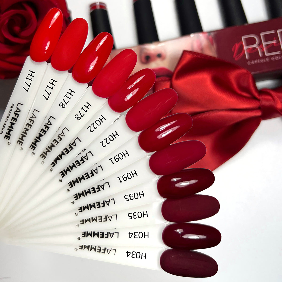 Esmalte en gel UV y LED 8g – H178_Rojo elegante