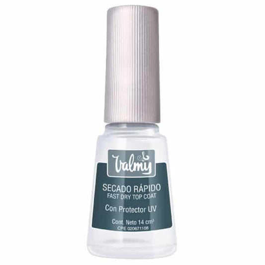 Valmy Secado Rápido – Esmalte de Uñas Top Coat para Brillo y Protección, 14 ml)