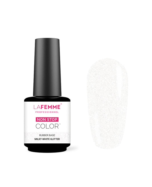 Rubber Base UV&LED 15g – R006_Milky White Glitter