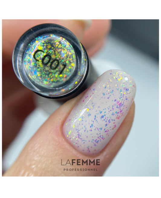 Top Coat Flakes sin limpieza UV y LED 8 g – C001